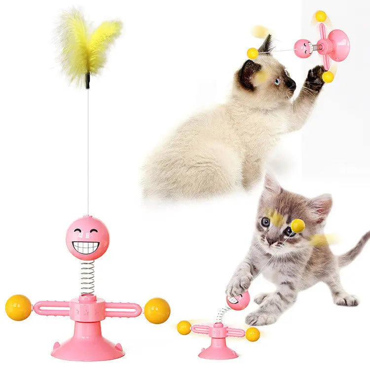 Cat Rotating Windmill Multi-Function Toys Itch Scratching Device Teeth Shining Toy - Image #7