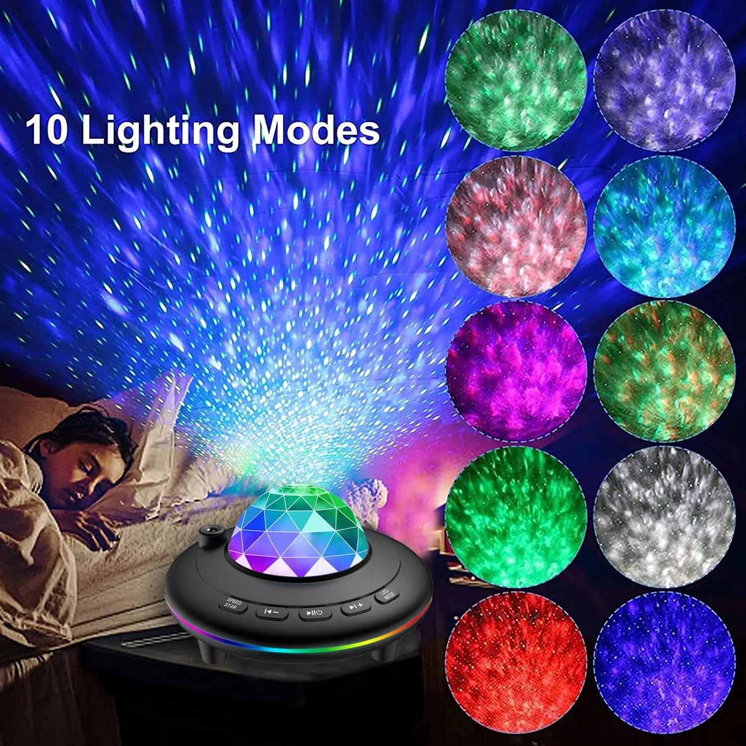 LED Star Projector Galaxy Starry Atmosphere Projection Lamp - Image #5