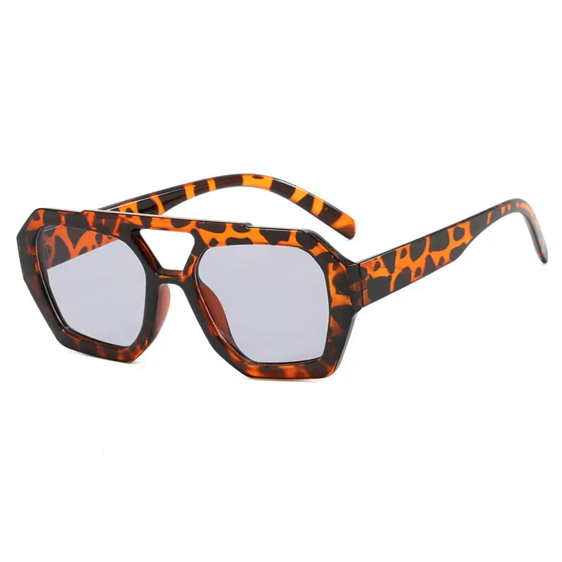 Ins Big Frame Leopard Sunglasses Summer Sunshade Beach Vacation Glasses - Image #4