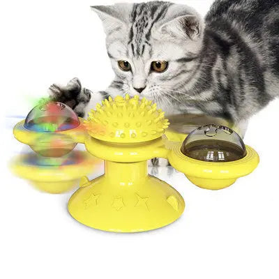 Cat Rotating Windmill Multi-Function Toys Itch Scratching Device Teeth Shining Toy - Image #21