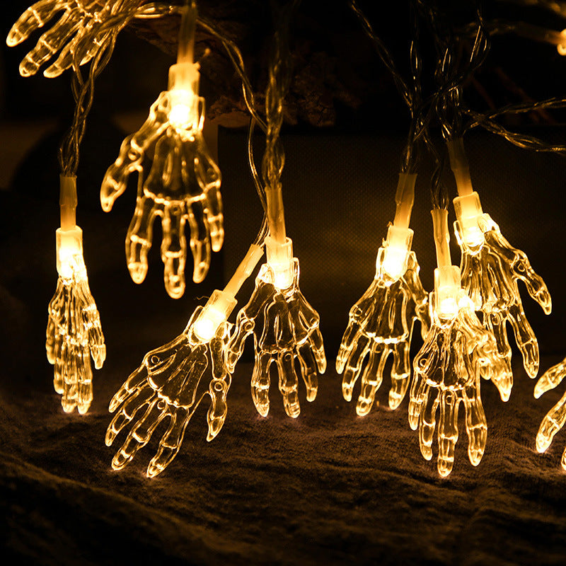 Halloween Decoration Hand Light String Party Skeleton Hand Skeleton Small Colored Light For Home