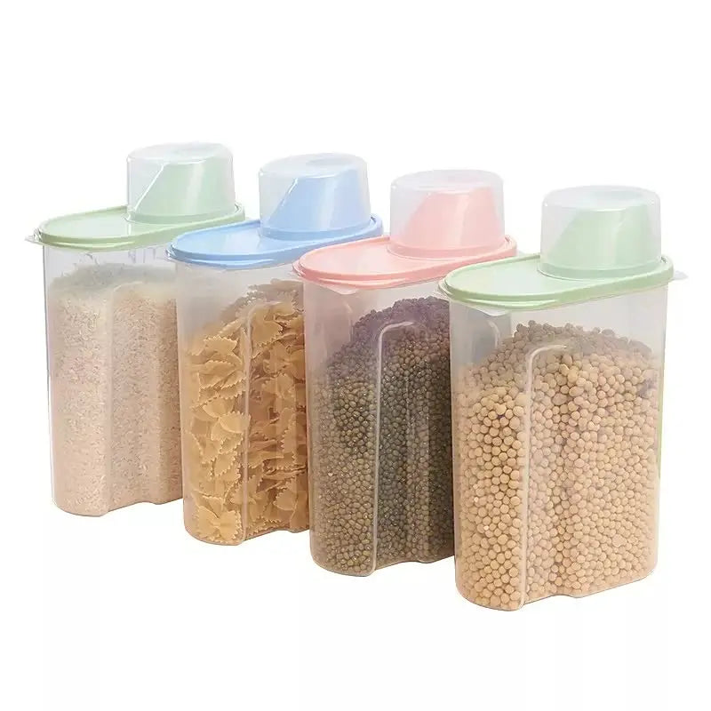 Plastic Sealed Jar Kitchen Large Food Storage Box Multigrain Storage Bucket With Cover Fresh Container - Image #1