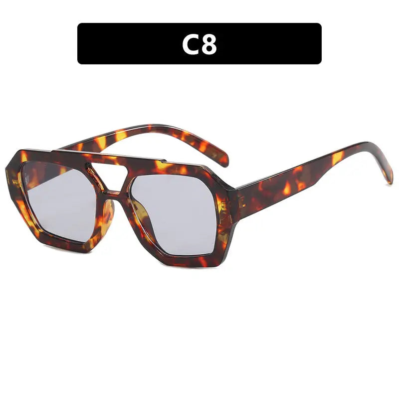 Ins Big Frame Leopard Sunglasses Summer Sunshade Beach Vacation Glasses - Image #12