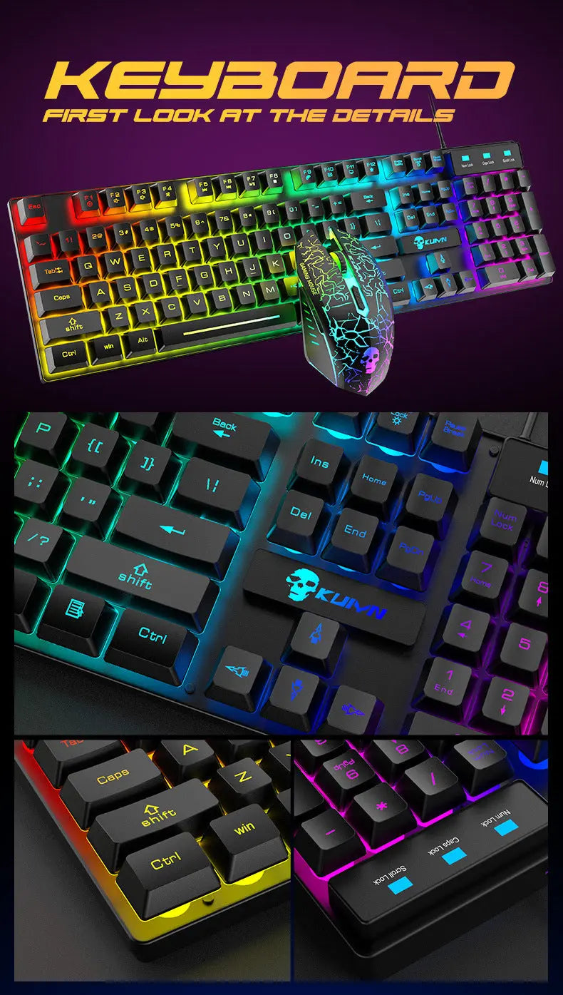 Kuiying T6RGB Luminous Keyboard And Mouse Set - Image #3