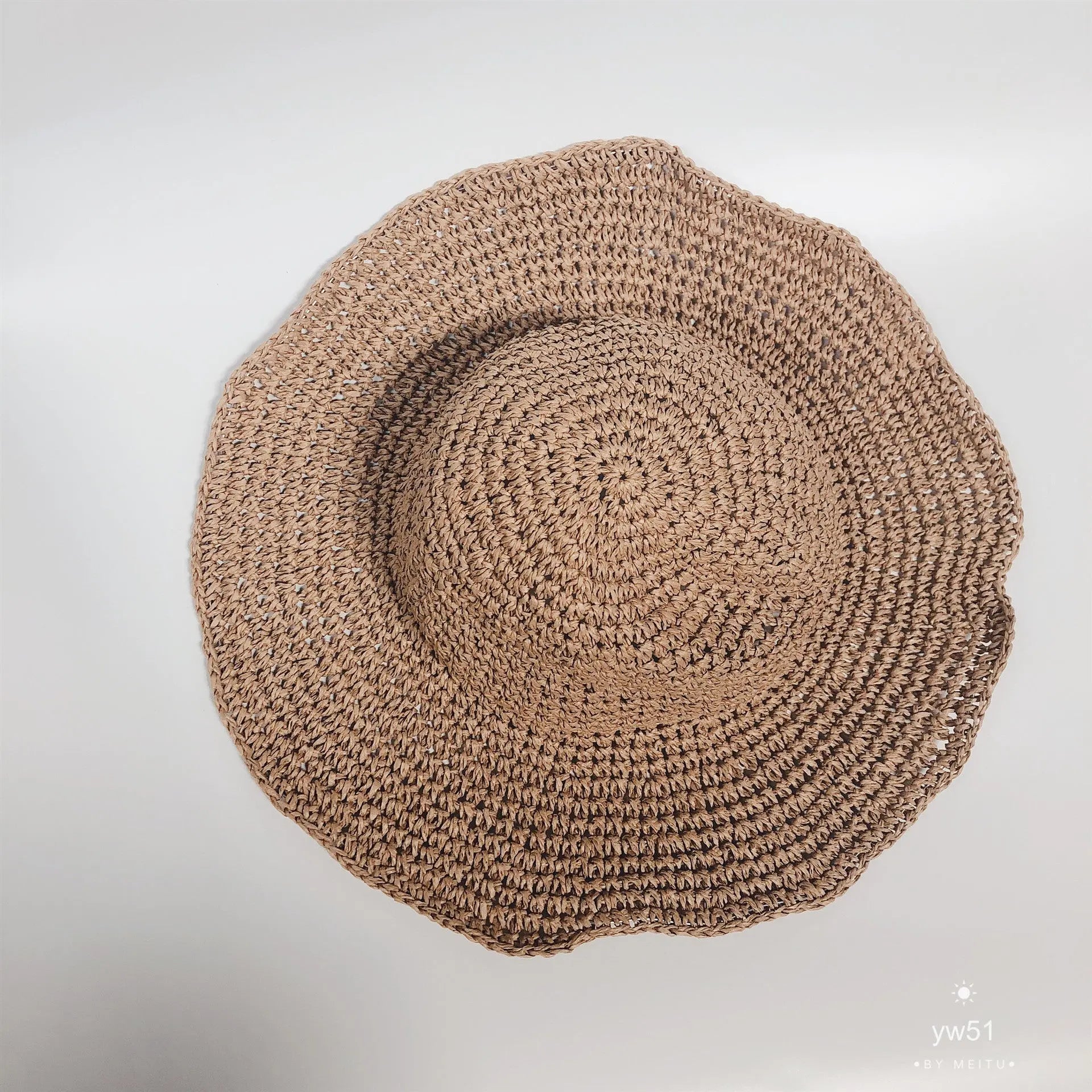 Summer Outing Sunscreen Hat for Women with Foldable Straw Hats Holiday Cool Hat Beach Hat - Image #6