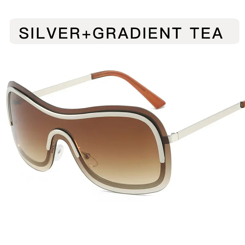 Women's Fashionable Metal Street Shot Sunglasses - Image #8