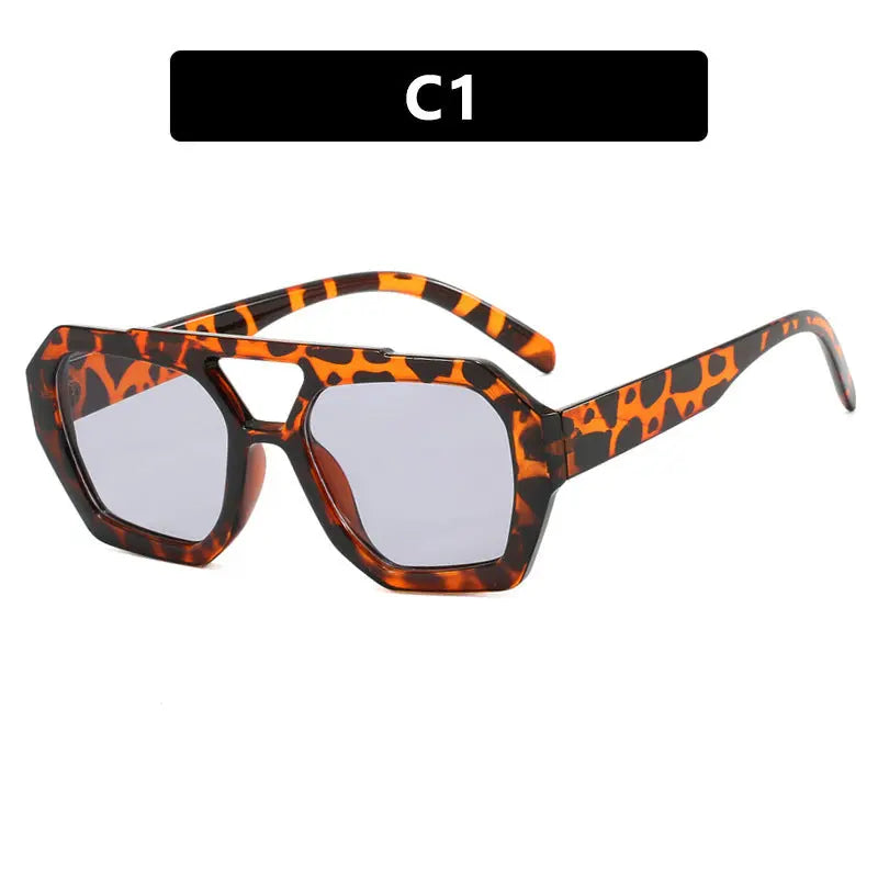 Ins Big Frame Leopard Sunglasses Summer Sunshade Beach Vacation Glasses - Image #11