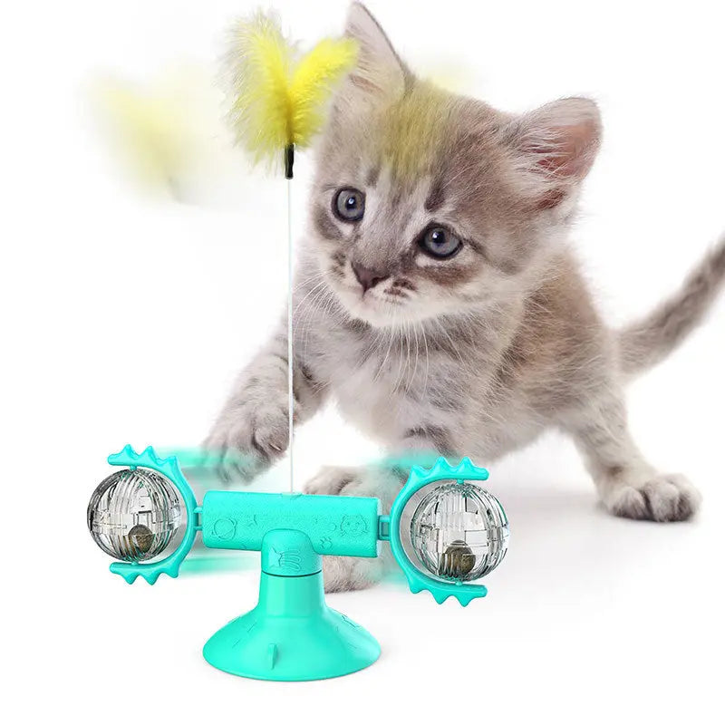 Cat Rotating Windmill Multi-Function Toys Itch Scratching Device Teeth Shining Toy - Image #23