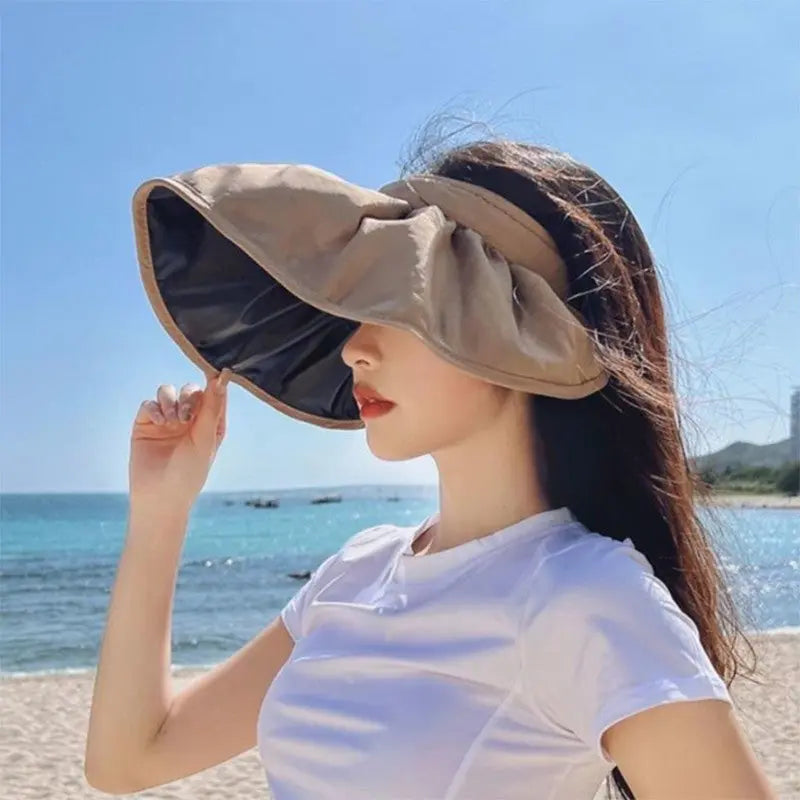 Summer Shell Hat FPF50 Empty-top Hat Women's Cycling Sun Protection UV Face Covering Sunhat Outdoor - Image #3