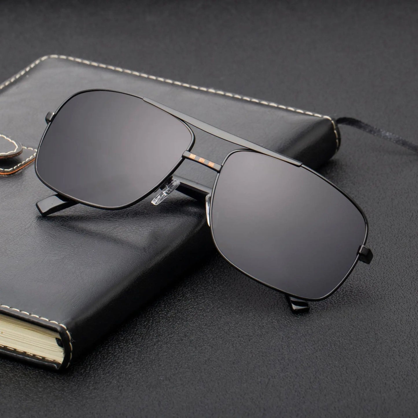 New Sunglasses Men's Retro Square Frame Slingshot Sunglasses Men's Fashion Wholesale Shades - Image #4