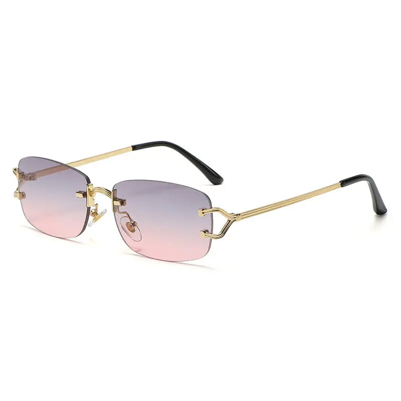 New Rimless Diamond Cut Sunglasses - Image #4