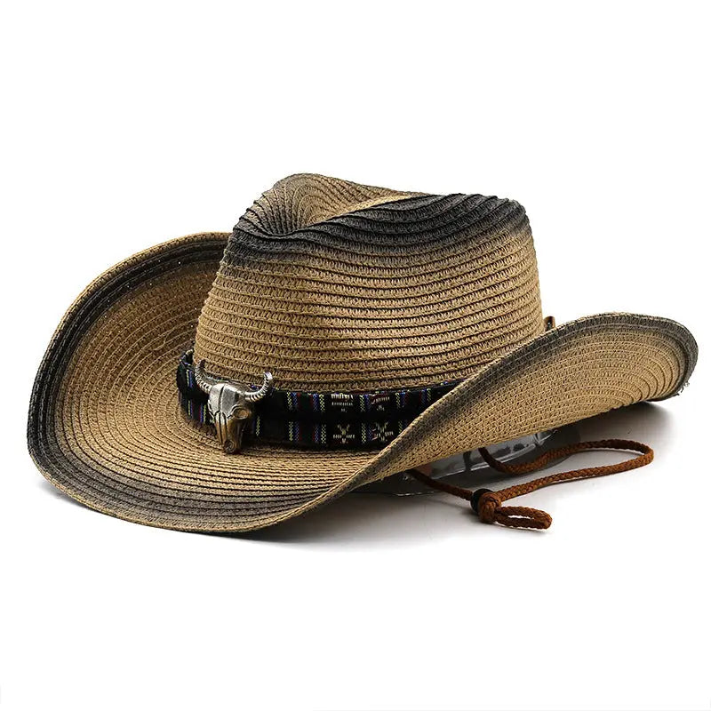 Denim Ethnic Style Straw Hat Men And Women Outdoor - Image #5