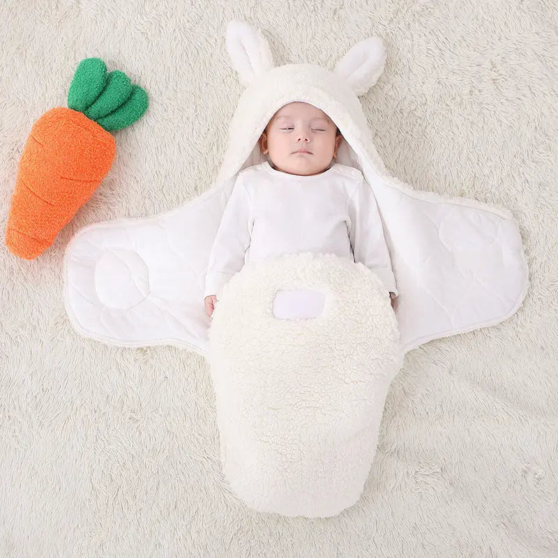 Cross border mother and baby products, newborn lamb plush blanket, baby cotton clip, autumn and winter thickened split leg sleeping bag, baby blanket - Image #9