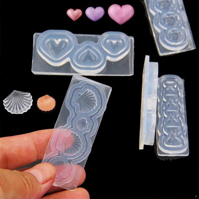 1pcs 3D Nail Art Silicone Carved Mold Stone Heart Crystal Designs Decorations Tools DIY Acrylic Nails Silicon Gel Template - Image #16