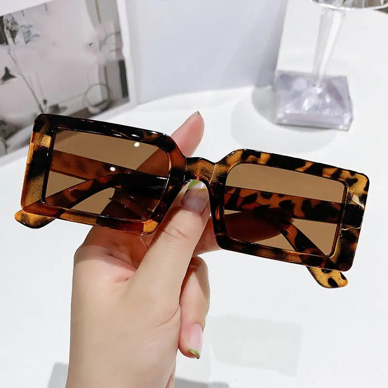 Stylish Beach Jelly Color Square Frame Sunglasses - Image #3