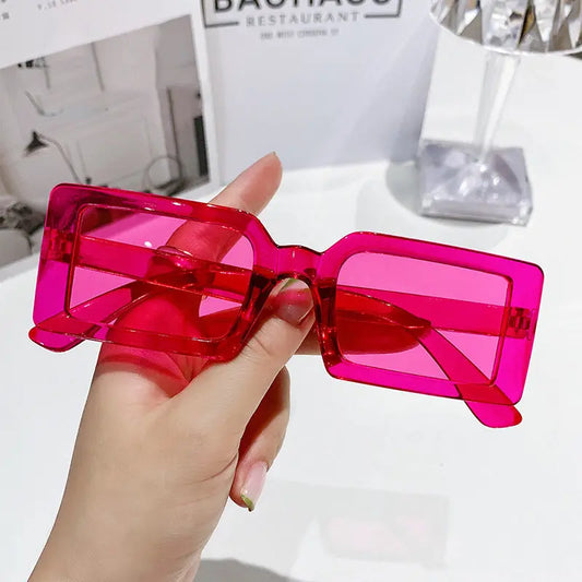 Stylish Beach Jelly Color Square Frame Sunglasses - Image #1