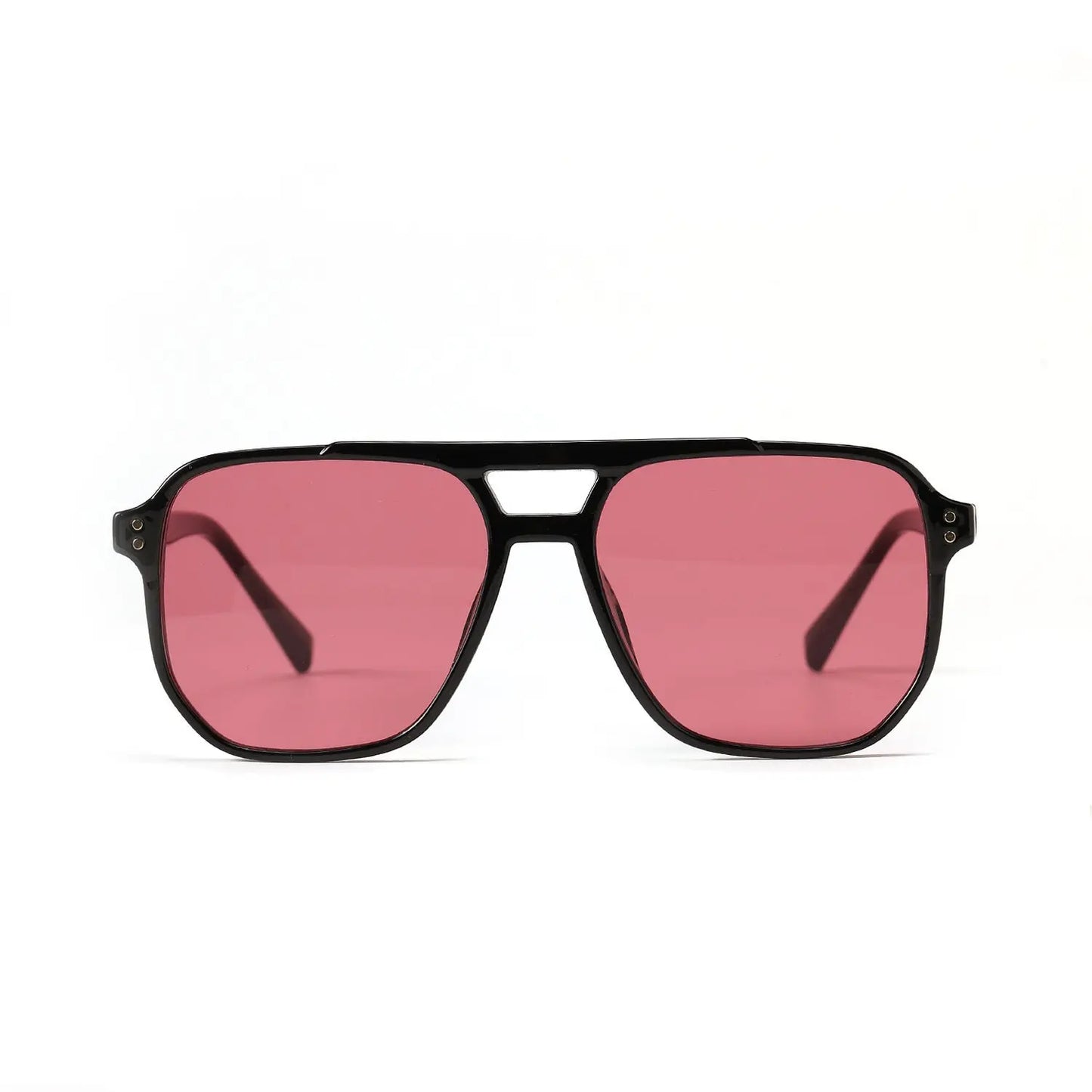 Square Double Beam Fashion Black Sunglasses For Women - Image #2