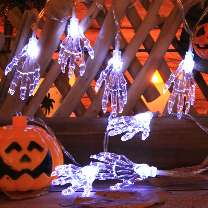 Halloween Decoration Hand Light String Party Skeleton Hand Skeleton Small Colored Light For Home