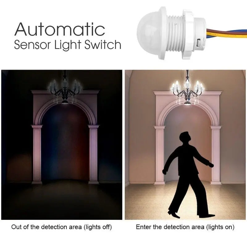 110/220V PIR Infrared Motion Sensor Switch Auto on Off Light Switch PIR Sensor Detector Light Switch Led Sensitive Night Lamp - Image #7