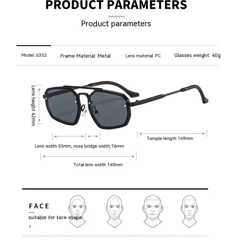 Women's Sunglasses High-grade Irregular Sunglasses To Make Big Face Thin-looked UV-proof Ins Style - Image #9