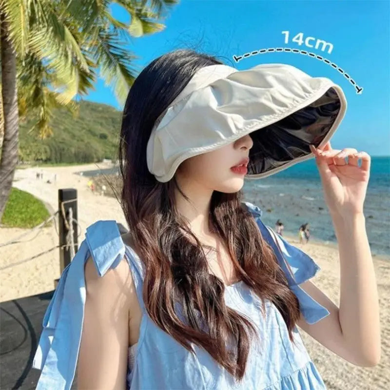 Summer Shell Hat FPF50 Empty-top Hat Women's Cycling Sun Protection UV Face Covering Sunhat Outdoor - Image #4