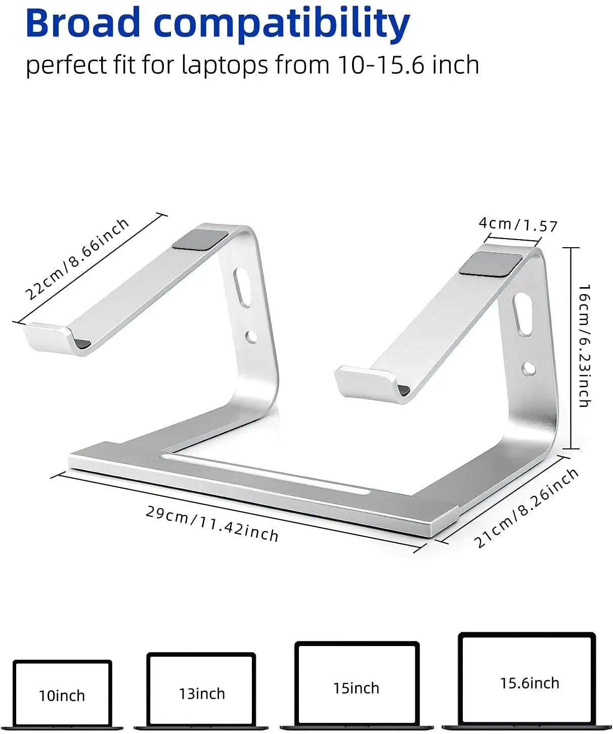 Laptop Stand, Computer Stand for Laptop, Aluminium Laptop Riser, Ergonomic Laptop Holder Compatible - Image #3