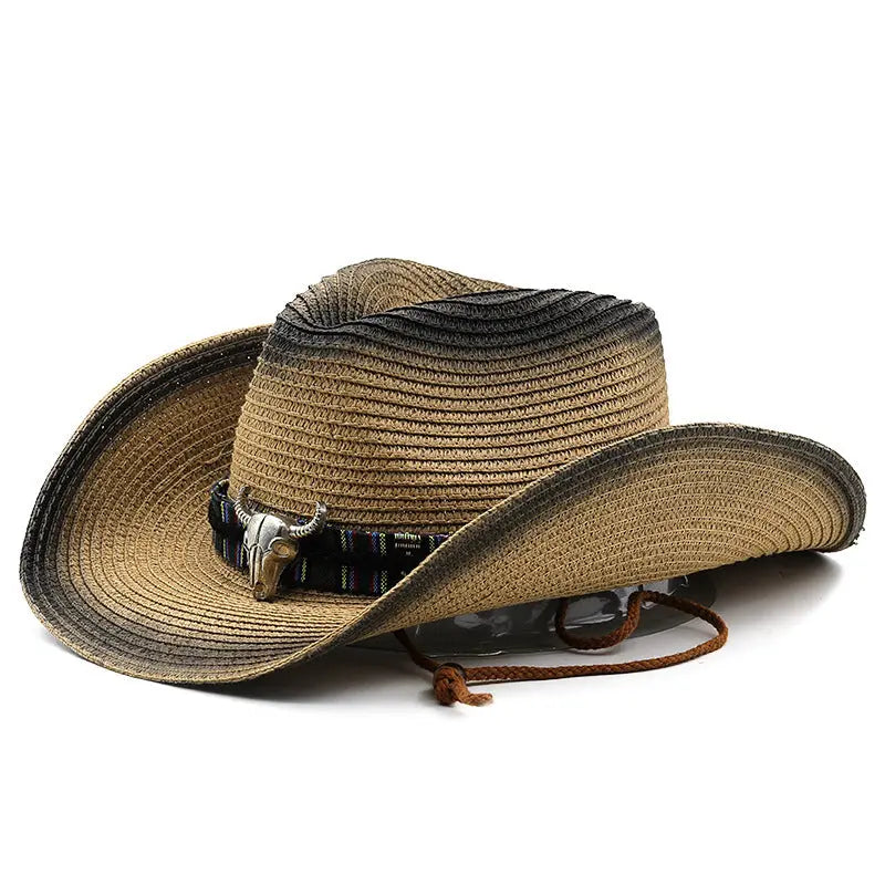 Denim Ethnic Style Straw Hat Men And Women Outdoor - Image #3