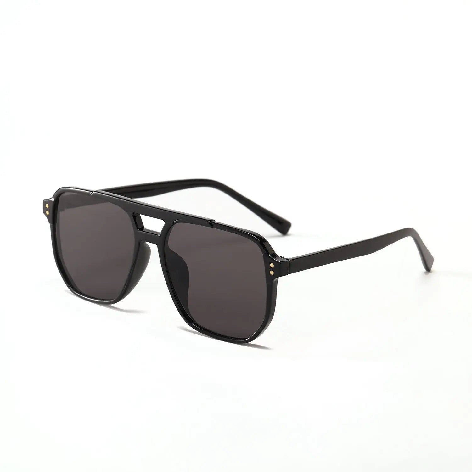 Square Double Beam Fashion Black Sunglasses For Women - Image #6