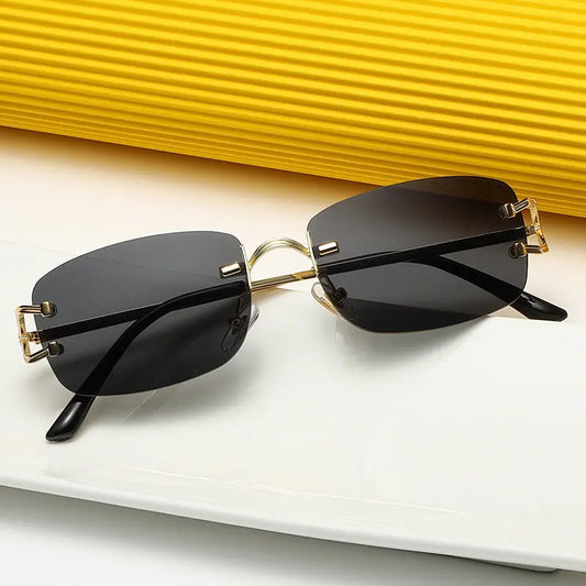 New Rimless Diamond Cut Sunglasses - Image #1