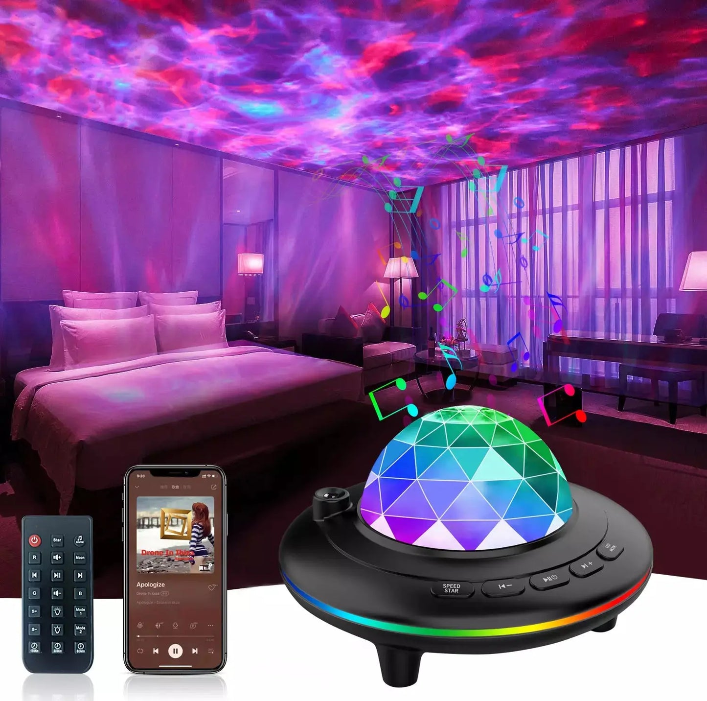 LED Star Projector Galaxy Starry Atmosphere Projection Lamp - Image #1