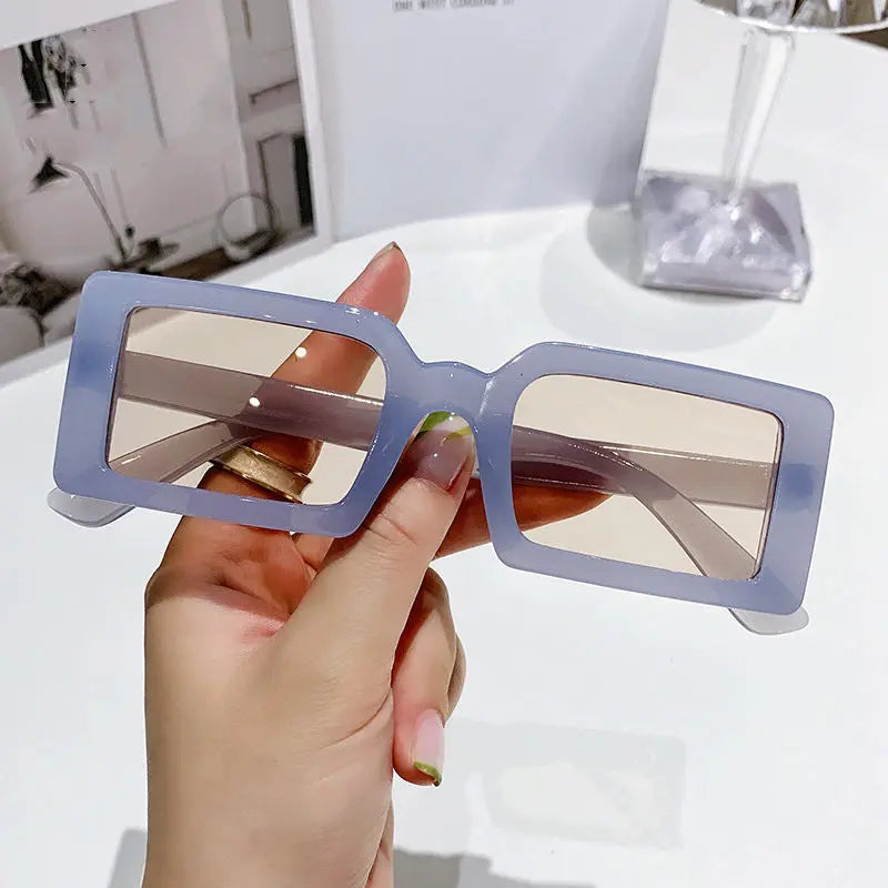 Stylish Beach Jelly Color Square Frame Sunglasses - Image #12