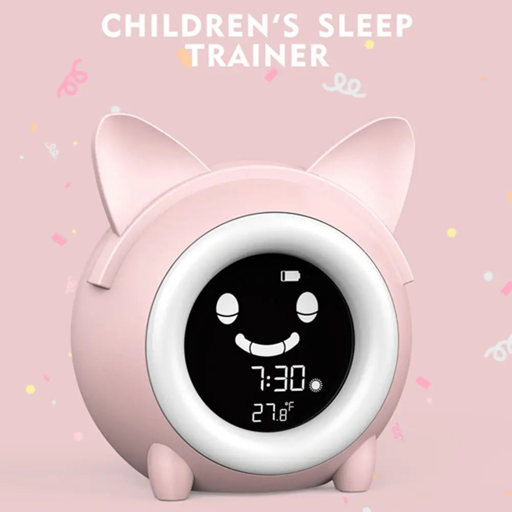 Cartoon Cat Mini Alarm Clock, Children's Sleep Training Clock, Digital Electronic Clock - Image #1