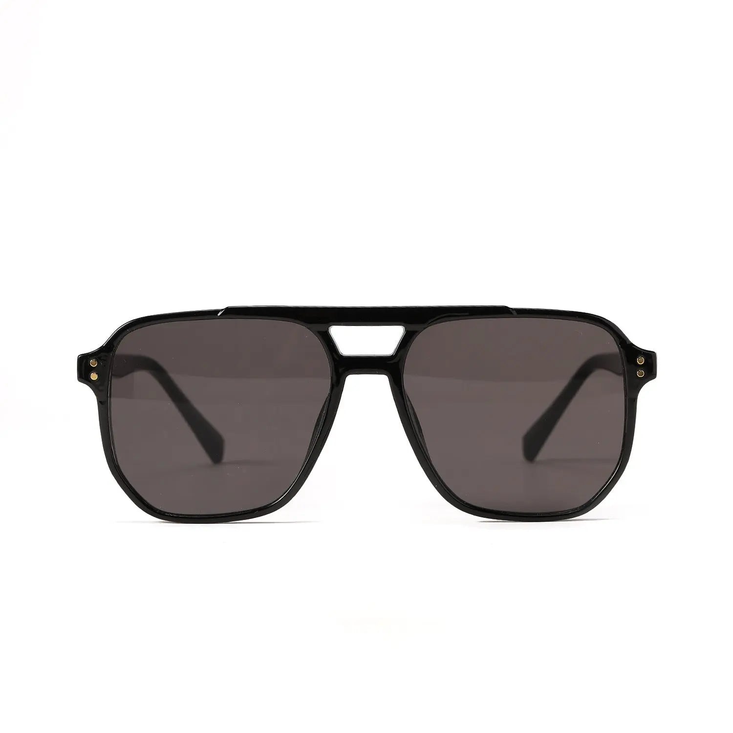 Square Double Beam Fashion Black Sunglasses For Women - Image #4