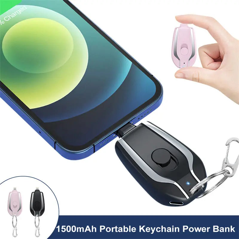 1500mAh Mini Power Emergency Pod Keychain Charger With Type-C Ultra-Compact Mini Battery Pack Fast Charging Backup Power Bank - Image #8