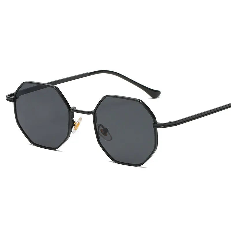 Classic Vintage Metal Multilateral Sunglasses - Image #3