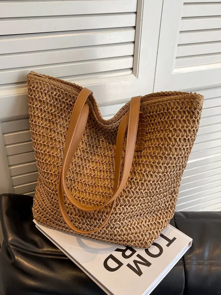 Women's Bag Spring and Summer Simplicity All-Match Super Hot Straw Woven Bag - Image #2