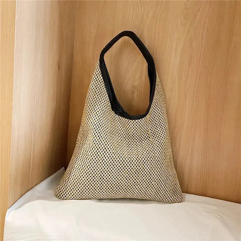 Vintage  Summer Women Durable Weave Straw Beach Bags Linen Woven Bucket Bag Grass Casual Tote Handbags Knitting Rattan Bags - Image #1