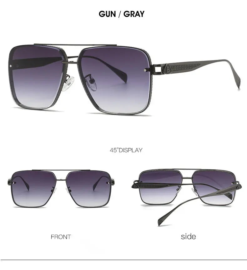 Men's Casual Fashion Metal Frame Sun Glasses - Image #7