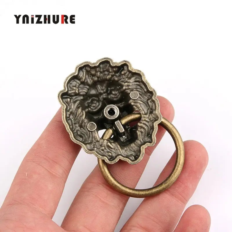 10pcs 43 * 67mm New Furniture Handles  Beast for Lion Head Antique Alloy Handle Wardrobe Drawer Door Pull Retro Decoration - Image #8