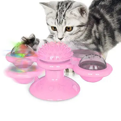 Cat Rotating Windmill Multi-Function Toys Itch Scratching Device Teeth Shining Toy - Image #27