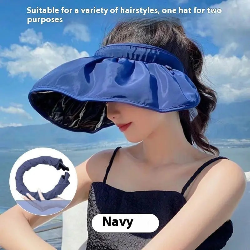 Summer Shell Hat FPF50 Empty-top Hat Women's Cycling Sun Protection UV Face Covering Sunhat Outdoor - Image #12