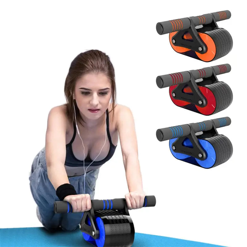 Double Wheel Abdominal Exerciser Women Men Automatic Rebound Ab Wheel Roller Waist Trainer Gym Sports Home Exercise Devices - Image #2