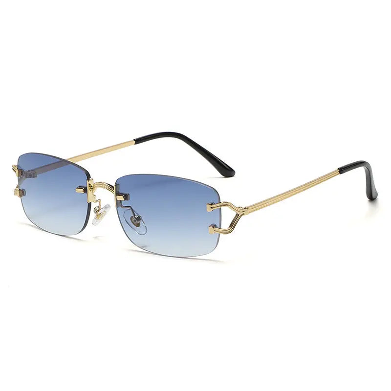 New Rimless Diamond Cut Sunglasses - Image #8