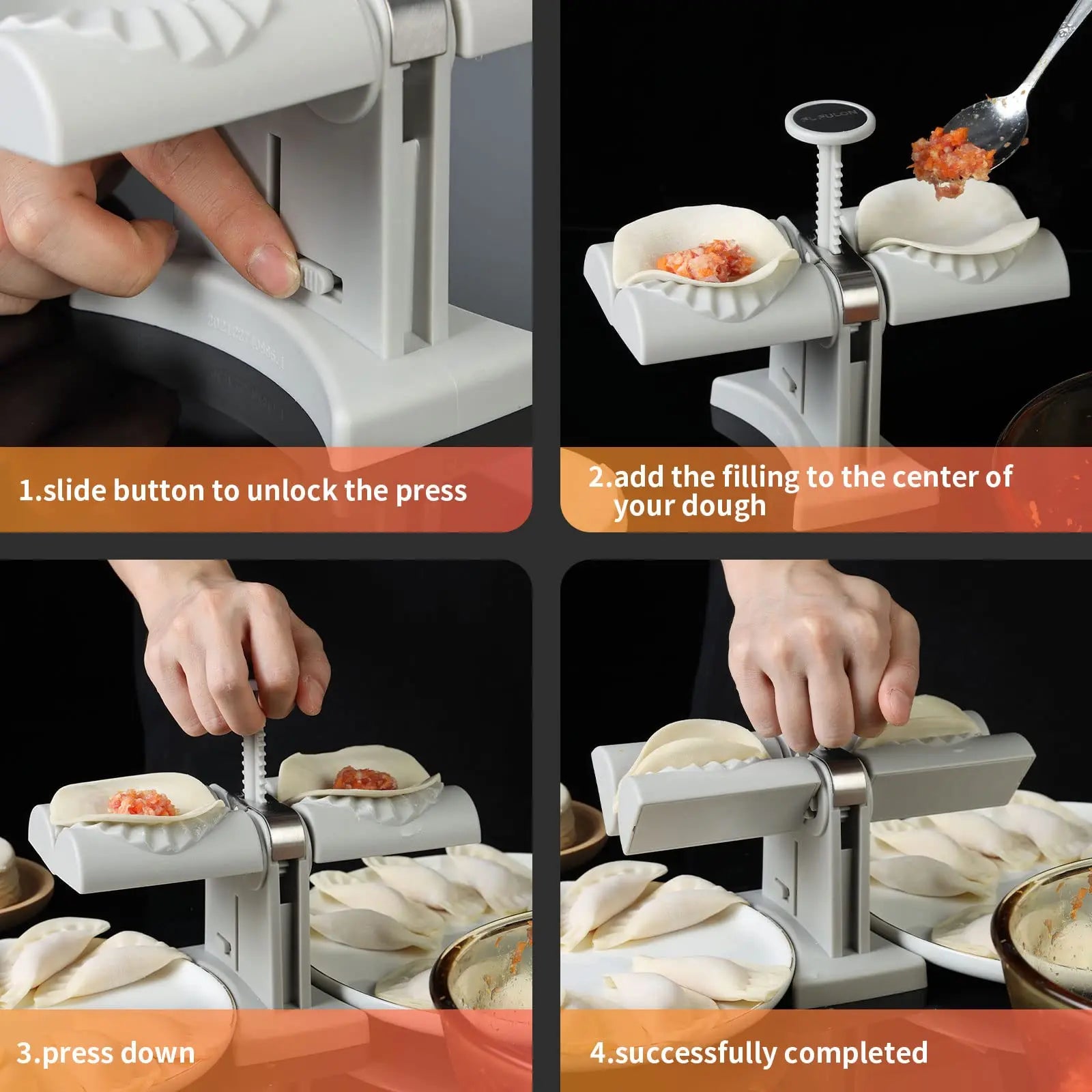 Dumpling Maker Machine ,household Double Head Automatic Dumpling Maker Mould Automatic Dumplings Maker Lazy Dumplings Maker,Make One Bite Dumpling Quickly for Home, Kitchen Gadgets - Image #3