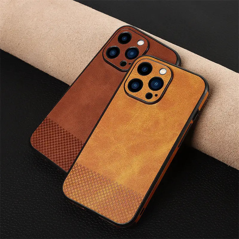 Suitable for iPhone 14 mobile phone leather case calfskin Apple 13 mobile phone case creative plus skin protective cover - Image #3