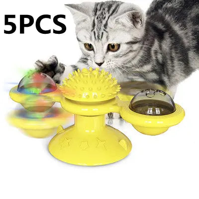 Cat Rotating Windmill Multi-Function Toys Itch Scratching Device Teeth Shining Toy - Image #9