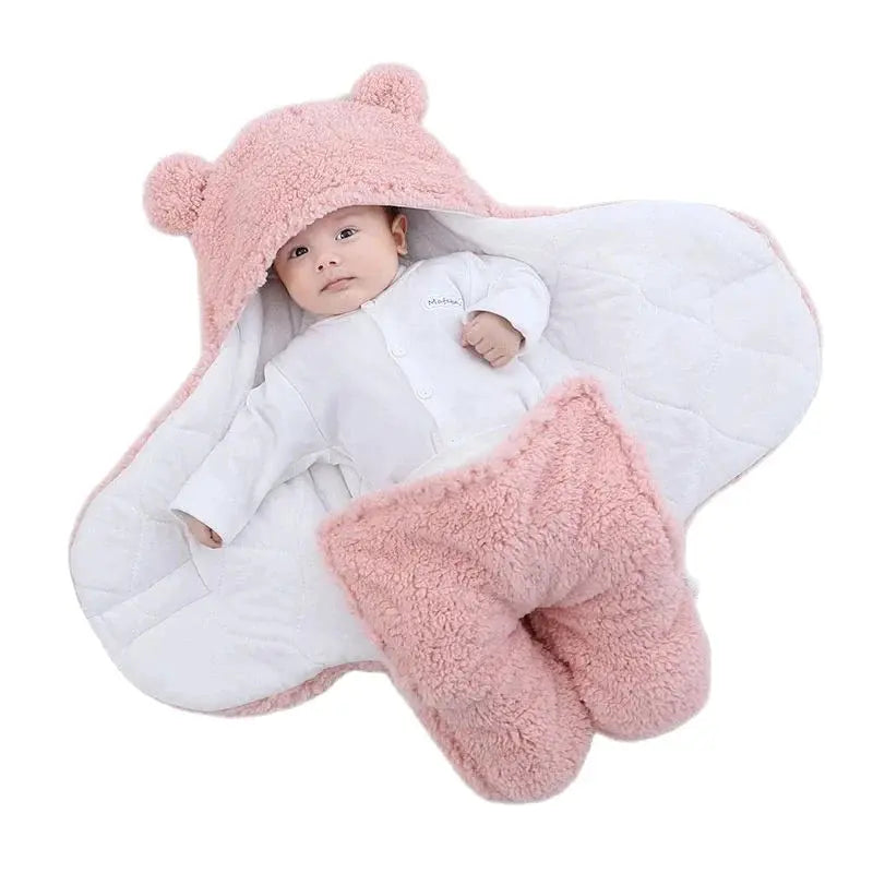 Cross border mother and baby products, newborn lamb plush blanket, baby cotton clip, autumn and winter thickened split leg sleeping bag, baby blanket - Image #10