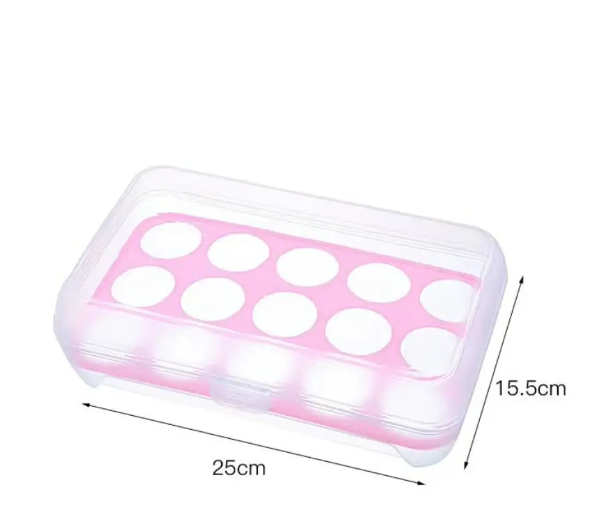 Kitchen 15 Grids Egg Box Portable Picnic Egg Storage Box Plastic Egg Tart Egg Grid Fridge Fresh Container - Image #3