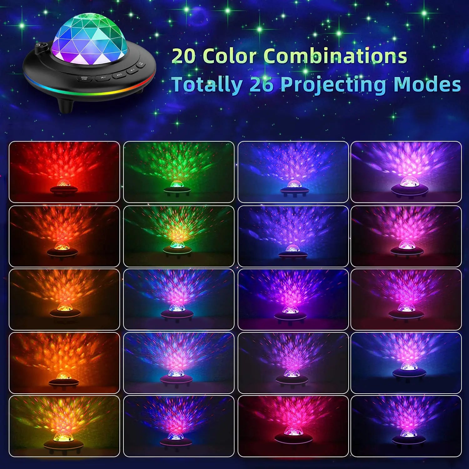 LED Star Projector Galaxy Starry Atmosphere Projection Lamp - Image #6