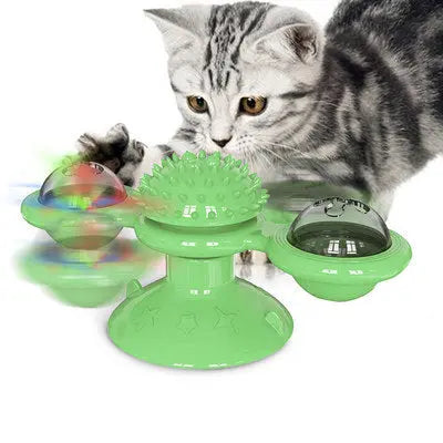 Cat Rotating Windmill Multi-Function Toys Itch Scratching Device Teeth Shining Toy - Image #8